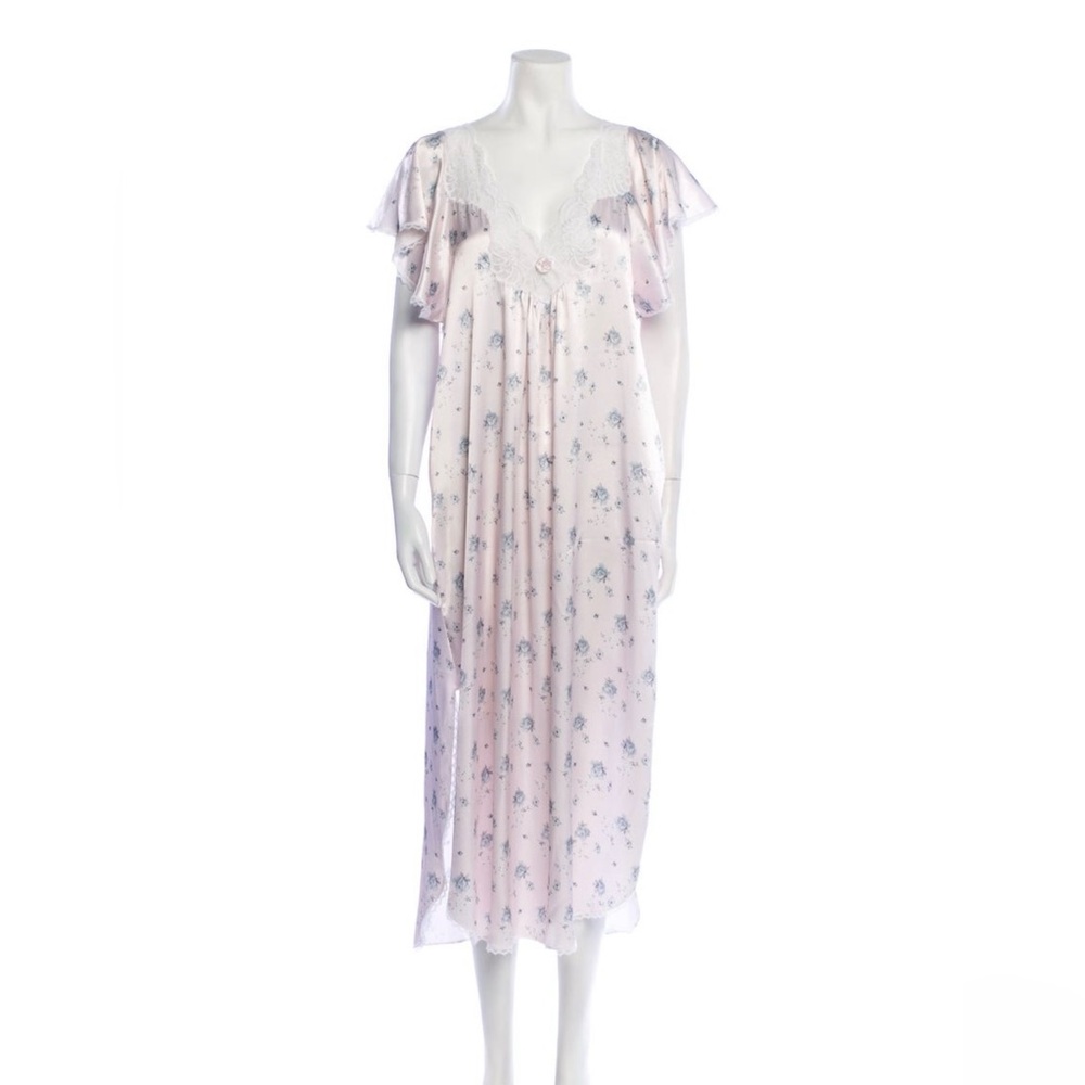 Dior Pale Pink Floral Lace-Trim Chemise